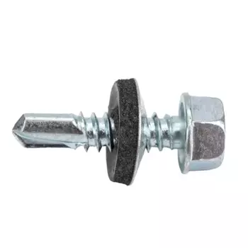 Саморез кровельный Starfix SMP2-89103-50, 6.3х25 мм цинк, шайба с прокладкой, PT3, 50 шт.