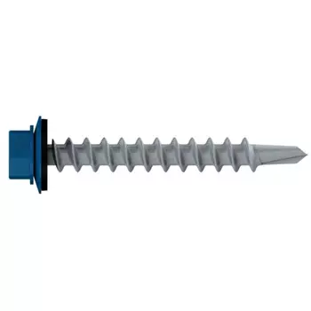 Саморез кровельный Starfix SMP2-98691-50, 5.5х25 мм, цинк, шайба с прокладкой, PT3, RAL 5005 (50 шт в пласт. конт.)