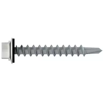 Саморез кровельный Starfix SMV1-24848-5, 4.8х70 мм цинк, шайба с прокл., PT1, RAL 9003 (5 кг)