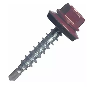 Саморез кровельный Starfix SMV1-39685-5, 4.8х19 мм цинк, шайба с прокл., PT3, RAL 3005 (5 кг)