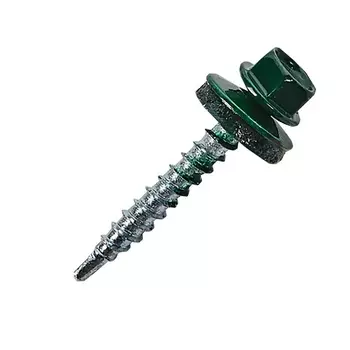 Саморез кровельный Starfix SMV1-65462-5, 4.8х29 мм, цинк, шайба с прокладкой, PT1, RAL 6005, 5 кг