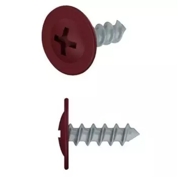 Саморез Starfix SM-39657-14000, 4.2х16 мм с прессшайбой, цинк, острый, RAL 3005 (14000 шт в коробе)