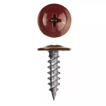 Саморез Starfix SMP1-39657-150, 4.2х16 мм с прессшайбой, цинк, острый, RAL 3005 (150 шт в пласт. конт.)