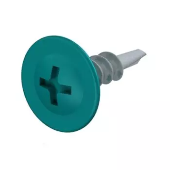 Саморез Starfix SMP1-47941-150, 4.2х16 мм, с прессшайбой, цинк, со сверлом, RAL 5021 (150 шт в пласт. конт.)