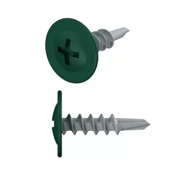 Саморез Starfix SMZ1-18340-50, 4.2х16 мм, с прессшайбой, цинк, со сверлом, RAL 6005, 50 шт. в зип-локе