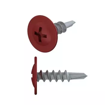 Саморез Starfix SMZ1-67105-50, 4.2х16 мм, с прессшайбой, цинк, со сверлом, RAL 3011, 50 шт. в зип-локе