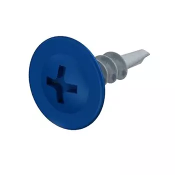 Саморез Starfix SMZ1-79696-50, 4.2х16 мм, с прессшайбой, цинк, со сверлом, RAL 5002 (50 шт в зип-локе)