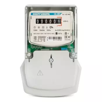 Счетчик электроэнергии Энергомера CE101 S6 145 M6 101001003007789 88962 (1Ф, мех. табло, 5-60А)