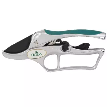 Секатор Raco 4206-53/150C, с алюминиевыми рукоятками, храповым механизмом и эфесом, рез до 20мм, 200мм
