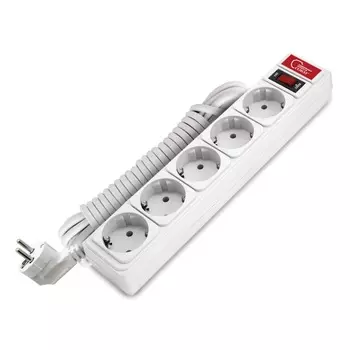 Сетевой фильтр Союз 1327 (5 розеток, белый кабель 5 м, напряжение 250 В)