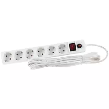 Сетевой фильтр UNIVersal 6х5м (6 розеток, заземление, напряжение 220 В, ток 10 ампер)