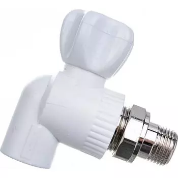 Шаровой кран для радиаторов отопления угловой с американкой Tebo C--TB 1v 030060211 (20x1/2", ppr)