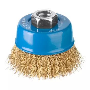 Щетка чашечная Зубр "Профессионал", 3526-060_z02 для УШМ (витая латунированная стальная проволока 0,3мм, 60ммхМ14)