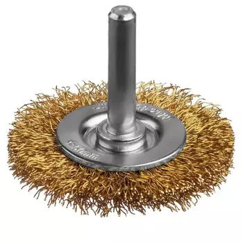 Щетка дисковая для дрели Mirax 35145-050, витая стальная латунированная проволока 0,3 мм, d=50 мм
