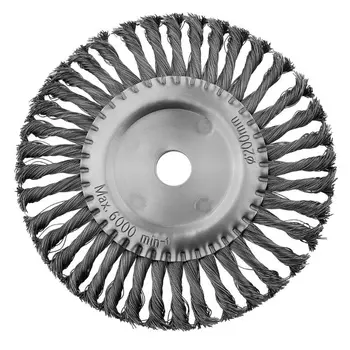 Щетка дисковая для УШМ Mirax 35140-200, жгутированная стальная проволока 0,5 мм, d=200 мм