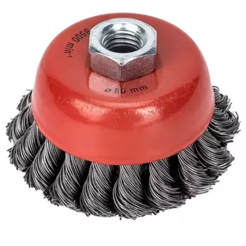 Щетка-крацовка чашечная для УШМ Mirax 35104-080, стальная, 0,5мм 80мм