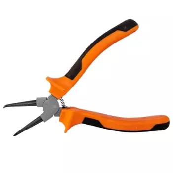 Щипцы загнутые для стопорных колец Ombra 440207 055194, 90°, с двухкомпонентными рукоятками, сжим, 180 мм, 5-32 мм