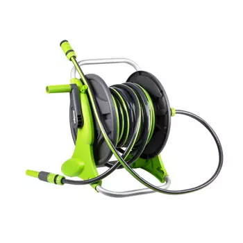 Шланг поливочный Amigo 79605, на катушке с распылителем для шлангов до 45м, 1/2"