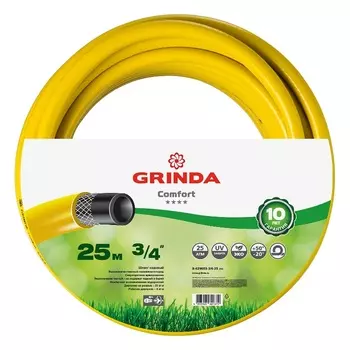 Шланг поливочный Grinda Comfort 8-429003-3/4-25_z02, 3/4", 25 м, 25 атм, армированный, 3-х слойный