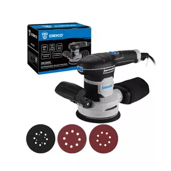 Шлифмашина Deko DKG600 084-1059 эксцентриковая сетевая 600 Вт, 125/150 мм