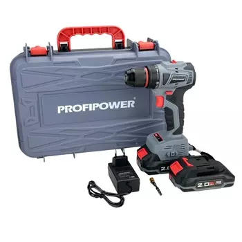 Шуруповерт аккумуляторный бесщеточный ProfiPower MKBL-18BM T0057, 2*18В-2.0Ач совместимы с Makita LXT, съемный патрон, кейс