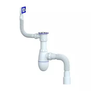 Сифон с переливом для раковины для кухни 1.1/2" х 40 Unicorn B422