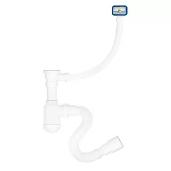 Сифон для кухни MasterProf 1 1/2х40, выпуск с нержавеющей решеткой, прямой перелив, с гофротрубой 40х40/50