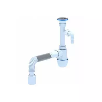 Сифон для раковины с отводом для стиральной машины Ани Пласт C1310 (1 1/4"x40)