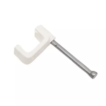 Скоба для крепления прямоугольного кабеля Starfix SMZ2-85226-30, 10 мм, белая, с гвоздем, 30 шт. в зип-локе