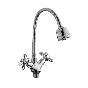 Смеситель для кухни D-Lin D153819-T (гибкий излив, хром)