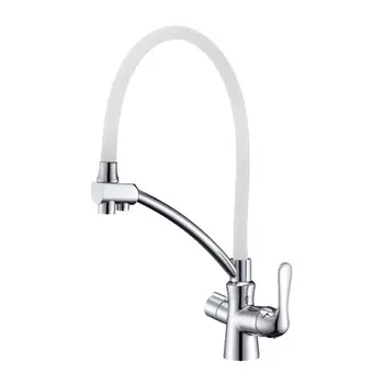 Смеситель для кухни Lemark Comfort LM3070C-White двухканальный