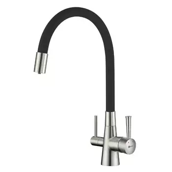 Смеситель для кухни Lemark Comfort LM3075BN-Black с подключением к фильтру с питьевой водой