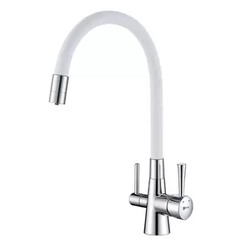 Смеситель для кухни Lemark Comfort LM3075C-White, хром белый