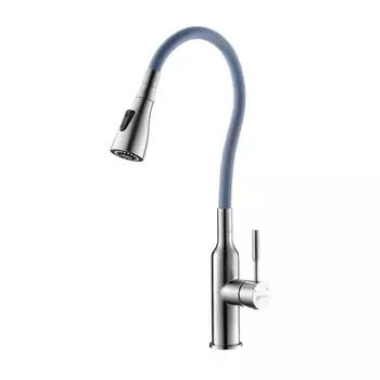 Смеситель для кухни Lemark Expert LM5082S-Gray с гибкой трубкой