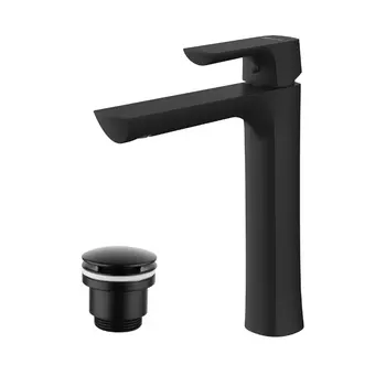 Смеситель для раковины Lemark Ursus LM7209BL (высокий, черный матовый)