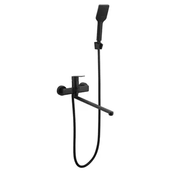 Смеситель для ванны и душа Esko Singapore black SB31, излив 350 мм, с акс, черный