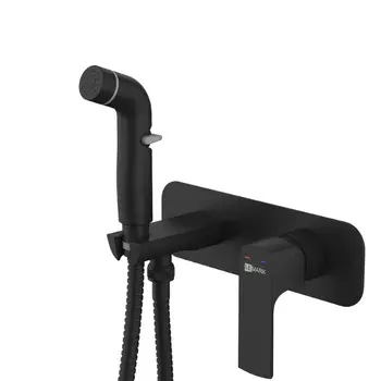 Смеситель для туалетной комнаты Lemark Ursus LM7220BL с гигиеническим душем (встраиваемый, черный)
