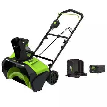 Снегоуборщик аккумуляторный Greenworks GD60PSTK5, 60V, 51 см, бесщеточный (c АКБ 5 Ач и ЗУ)