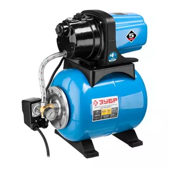 Станция насосная Зубр "Мастер" НАС-М3-800-Ч автоматическая, 800 Вт, 55 л/мин, напор 40 м, бак 20 л