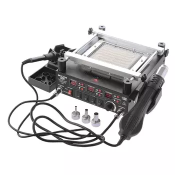 Станция паяльная цифровая 3 в 1 Мегеон 00363