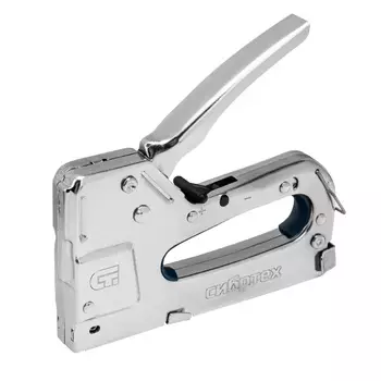 Степлер мебельный Сибртех 40101, металлический, регулируемый, тип скобы 53, 4-14 мм