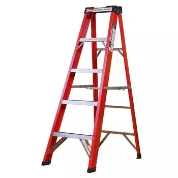 Стремянка Алюмет SF1004, стеклопластиковая, 4 ступени, с органайзером