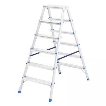 Стремянка алюминиевая Сибртех 97926 (двусторонняя, 6 ступеней)