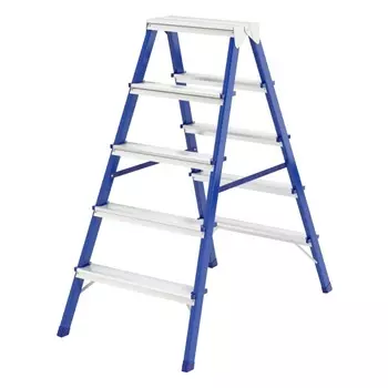 Стремянка двусторонняя Сибртех 5 ступеней, стальная 97935