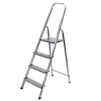 Стремянка Сибртех 97714, 4 ступени, алюминиевая