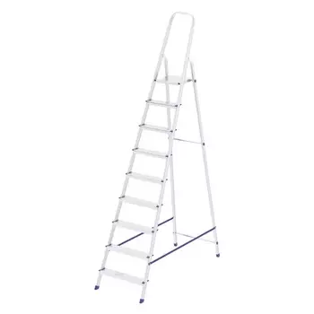 Стремянка Сибртех 97719, 9 ступеней, алюминиевая, Россия