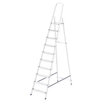 Стремянка Сибртех 97721, 10 ступеней, алюминиевая, Россия