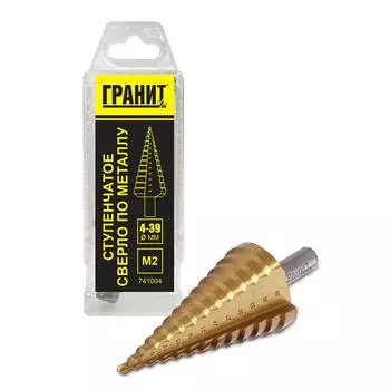 Ступенчатое сверло Гранит 741004 переменное с нечетным шагом (быстрорез, 13 гранный)