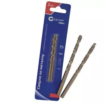 Сверло по металлу Cutop Profi 48-370 с кобальтом 5%, 3.8x75 мм, 2 штуки