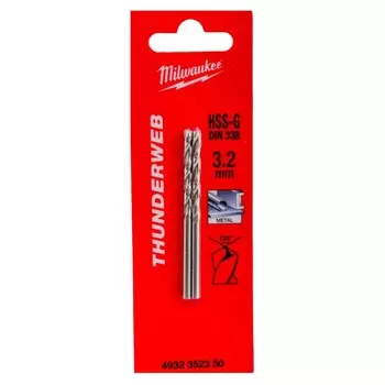 Сверло по металлу Milwaukee Thunderweb 4932352350, HSS-G, 3.2x65, 2 шт.